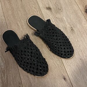 Free People Mirage Black Woven Women's Flats